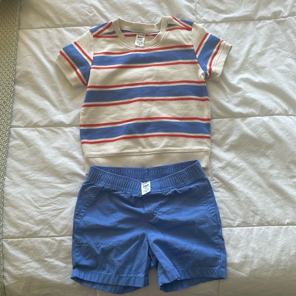 Really cute Carter’s outfit! Sweater Tee and Shorts